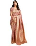 SIRIL Women's Pure Kanjivaram Silk Saree Soft Sarees Banarasi Style With Blouse Piece For Wedding