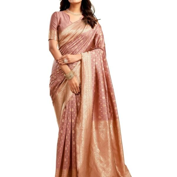 SIRIL Women's Pure Kanjivaram Silk Saree Soft Sarees Banarasi Style With Blouse Piece For Wedding