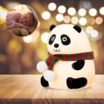 SKYTONE Cute Panda Night Light for Kids,Nursery Silicone Night Light,7-Color Changing LED Lamp,Room Decor, Gifts for Toddler Children Teenage Girls Valentine's Day (Panda), White