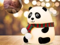 SKYTONE Cute Panda Night Light for Kids,Nursery Silicone Night Light,7-Color Changing LED Lamp,Room Decor, Gifts for Toddler Children Teenage Girls Valentine's Day (Panda), White