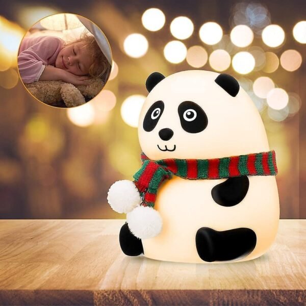 SKYTONE Cute Panda Night Light for Kids,Nursery Silicone Night Light,7-Color Changing LED Lamp,Room Decor, Gifts for Toddler Children Teenage Girls Valentine's Day (Panda), White