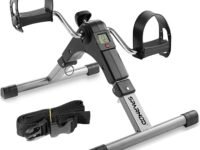 SPARNOD FITNESS SMB-100 Mini Cycle Pedal Exerciser with Fixing Strap, Adjustable Resistance and Digital Display - Suitable for Light Exercise of Legs, Arms, and Physiotherapy at Home