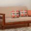 STRATA FURNITURE Sheesham Wood 3 Seater Sofa Set for Living Room Office Home Wooden Sofa Cum Bed with Side Magzine Newspaper Holder (Honey Finish)