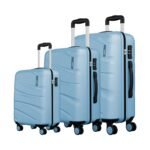 Safari 3Pc Polycarbonate Persia Set-55+65+77 Cms Small, Medium & Large Size (Cabin & Check-in) 8 Wheels Luggage/Speed_Wheel Suitcase/Trolleys (Pearl Blue)
