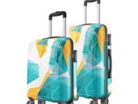 Safari Luma Neo 8 Wheels Set of 2 (Cabin + Medium) Trolley Bags, Hard Case Printed Polycarbonate, 360 Degree Wheeling Carry-on & Check-in Luggage, Suitcase for Travel, Trolley Bags for Travel, Multi