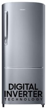 Samsung 223 L, 3 Star Inverter Direct-Cool Single Door Refrigerator (RR24C2723S8/NL, Silver, Elegant Inox)