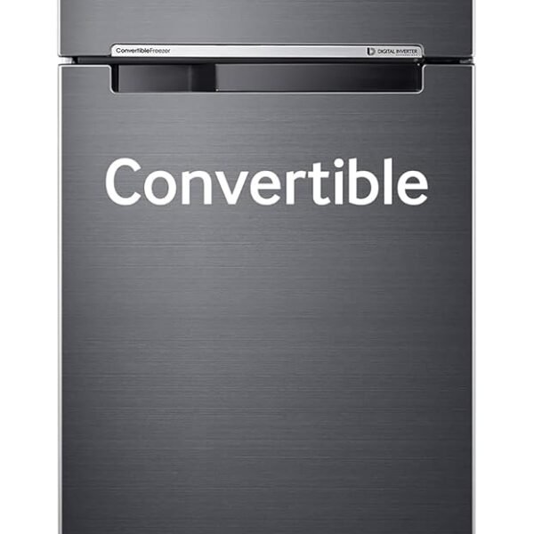 Samsung 256 L, 3 Star, Convertible, Digital Inverter with Display Frost Free Double Door Refrigerator (RT30C3733BX/HL, Luxe Black)