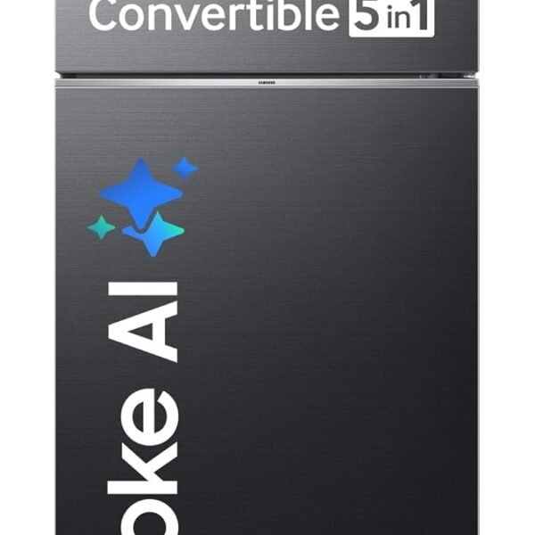 Samsung 350 L, 3 Star, Convertible 5-in-1, Digital Inverter, Frost Free Double Door, WiFi Enabled Bespoke AI Refrigerator (RT38DG5A4DBXHL, Luxe Black)
