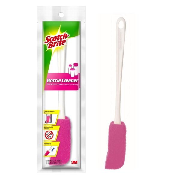 Scotch-Brite Plastic Bottle Cleaner Brush (Pink and White,Pack of 1)