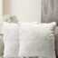 Set of 2 Decorative Cushion Covers Throw/Pillow Cushion Covers with Embroidery. Cotton Cushion Cover Set for You Sofa,Living Room (16 X 16 Inches | 40 X 40 Cm, White), 210 TC