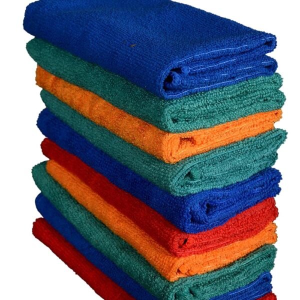 Sheen Microfiber Cleaning Cloth (30x35cm)- 270 GSM - Pack of 10, Multicolor