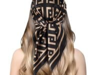Silk Satin Scarf for Women Stylish - Fashion Bandanas, Head Wrap Shawl Square Neck Hijab, Lightweight Hair Scarves for Office Travel Wear