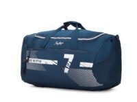 Skybags Polyester Stride 52Cm Gym Duffle Bag for Men and Women with Multiple Pockets and Separate Shoe Compartment for Travel, Sports and Workouts (Blue) with Wet Pouch