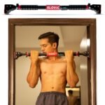 Slovic Door Pull Up Bar For Home Workout [200 Kg Load Capacity]|No Screw Pull Up Bar Stand With Anti-Skid Grip [Length 72-110 CM]| Gym Equipment For Home Workout|Pull-Ups Bar Wall Mounted For Height