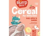 Slurrp Farm No Added Sugar Instant Ragi & Apple Cereal, Real Apple & Banana, Cereal with No Milk, No Preservatives, 200g