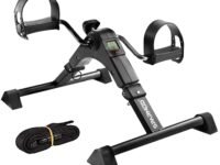 Sparnod Fitness SMB-100_B Series Mini Cycle Pedal Exerciser with Fixing Strap, Adjustable Resistance, and Digital Display - Suitable for Light Exercise of Legs & Arms, and Physiotherapy at Home