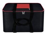 Storite Nylon Big Underbed Storage Bag Moisture Proof Cloth Organiser with Zippered Closure and Handle(BlackRed, 54x46x28cm) Rectangular