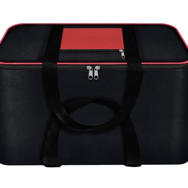 Storite Nylon Big Underbed Storage Bag Moisture Proof Cloth Organiser with Zippered Closure and Handle(BlackRed, 54x46x28cm) Rectangular