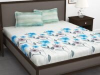 Story@Home Bedsheet for King Size Bed | Cotton Bedsheet | Floral | King Size Bed Sheet Cotton with 2 Pillow Covers, (270 X 270 cm, White) | Perfect for Diwali Gifting/Festive Gifting | 260TC