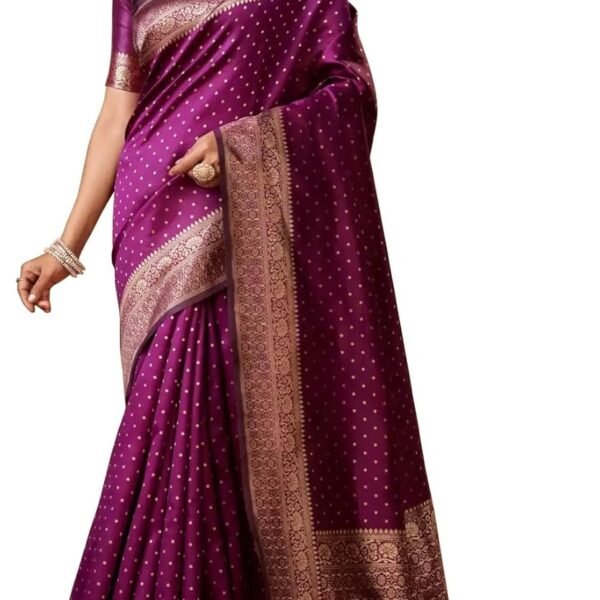 Sugathari Women's Banarasi Saree Pure Kanjivaram Silk Saree Soft new ladies 2023 Design Wear Pattu Sarees Latest Cotton Party Sari collections With Blouse Piece for Wedding sadi (SAM PARI-113)
