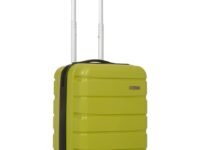 Teakwood Unisex Trolley Bag, Hard Cabin Trolley Small, 55 CM Trolley Bag for Travel, Lock System 360 Degree 8 Rotating Wheel (S, Lime Green)