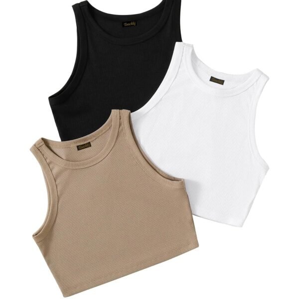 Toochki Top for Women | Spandex Crop Tops | Black White Beige Grey | Short | Western | Pack of 3 Combo