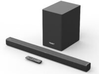 Tribit Soundbar Speaker S1 with Wired Subwoofer for Deep Bass(200W Peak), 2.1 Channel TV Home Theatre, BT5.3, LED Display, Multiple Connectivity and 4 EQ Modes, Bass & Treble Control & Remote Control