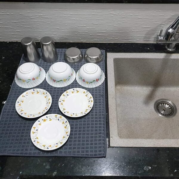 UCRAVO Microfiber Reversible Dish Drying Mat for Kitchen (Multicolor)…