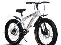 URBANSTAR Hulk | 20T BMX | Double DISC | Fat Tyres Semi Assembled | 20 T Fat Tyre Cycle (Single Speed, White), Rigid, Kid, 20" Inches