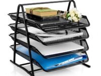 Vishal 4-Tier Metal Mesh File Tray Desk Organizer | A4 Document Holder, Letter Tray Rack, File & Paper Storage Organizer | Sliding Office Desk Organizer, Folders & Stationery Supplies