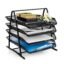 Vishal 4-Tier Metal Mesh File Tray Desk Organizer | A4 Document Holder, Letter Tray Rack, File & Paper Storage Organizer | Sliding Office Desk Organizer, Folders & Stationery Supplies
