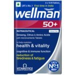 Wellman 50+ Multivitamin Tablets for Men Aged 50+ | Ginseng, Citrus & Amino Acids | Support Health & Vitality | Boost Cognitive & Immune Function | Reduce Tiredness & Fatigue | 30 Veg Tablets