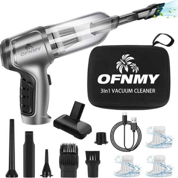 Wireless Mini Car Vacuum, 15000Pa High Power, 3-in-1 Portable Cordless Vacuum for Car, Office & Home Cleaning