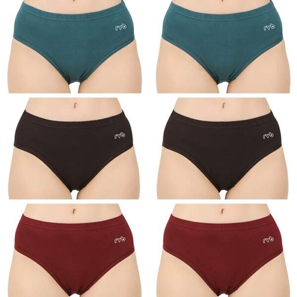 Womens Cotton Panty (Pack of 10), Plain, Assorted Colour, Inner Elastic