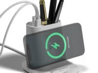 XECH Pen Stand with Wireless Charger | 15W Fast Wireless Charging Pad with USB-A & Type-C Output Ports | Stationery Holder | Valentine Gift for Girlfriend Boyfriend Men & Women (Quest)