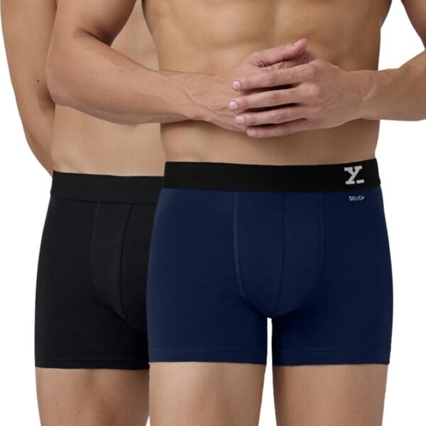 XYXX Men's Aero Super Combed Cotton Regular Fit Solid Antimicrobial Trunks with No Marks Waistband (Pack of 2)