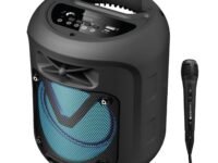 ZEBRONICS Sound Feast 90 10W Output, Portable Wireless Speaker with Bluetooth v5.0, TWS, 6.3mm with Wired Mic, USB, mSD, AUX, Mobile Holder and RGB Lights