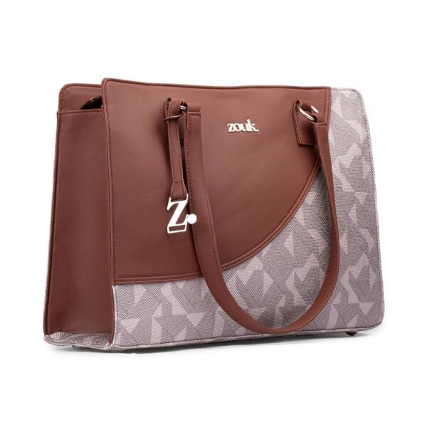 ZOUK Women's Office Essential Bag | Jute | Vegan Leather Handcrafted Tote Bag With Double Handle Shoulder Strap