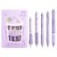 Zibuyu® Click Pens 5Pcs Black Gel Pens for Students Smooth Writing No-Smudge Pens Stylish Cake Themed Office Supplies with Foam Grips, Clip-On Pens for School Cute Stationery Items for Gifts, Purple