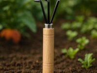 ecofynd Gardening Hand Tool (Cultivator with Wooden Handle), Home Garden Durable Plant Tool, Planting, Weeding, Pruning, Soil Maintenance, Farming Essential Kit (GT014)