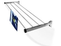 homWell Stainless Steel Heavy Duty 4 Pipe X 3 Feet Wall Mounted Cloth Dryer Stand Foldable Hold N Dry