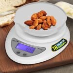 iBELL Digital Kitchen Weighing Scale with LCD Display, Tare Function, up to 5KG, Portable Food Weight Machine for Health, Fitness, Home Baking & Cooking - KS501M (White)