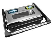iBELL SM1700G Sandwich Maker with Floating Hinges, 1700Watt, 180 Degree Openable Plates for Grill/Toast, Temperature Control Knob (Black)
