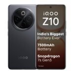 iQOO Z10 5G (Stellar Black, 8GB RAM, 128GB Storage) | India's Biggest Ever 7300 mAh Battery | Snapdragon 7s Gen 3 Processor | Brightest Quad Curved AMOLED Display in The Segment