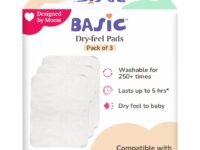 superbottoms BASIC Quick Dry Pads Insert | Diaper liner for Adjustable Cloth Diaper,Washable & Reusable (Compatible with BASIC diapers) |Freesize Cloth Diaper-Unisex Baby,Pack of 3, 1 count