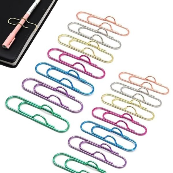 14 Pcs Pen Clip Holder, Pen Holder for Notebook Paper Clip, Book Holder Paperclips Clips for Office Supplies, Stationery Organizer with Durable Construction and Secure Grip Design
