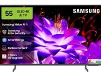 Samsung 138 cm (55 inches) Vision AI 4K Ultra HD Smart QLED TV QA55QEF1AULXL