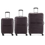 Aristocrat Liberty Set of 3 (Cabin+Medium+Large) Trolley Bag, 58+68+78Cm | Combination Lock | 8 Wheels | 3 Years International Warranty | New Saddle Brown