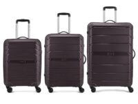 Aristocrat Liberty Set of 3 (Cabin+Medium+Large) Trolley Bag, 58+68+78Cm | Combination Lock | 8 Wheels | 3 Years International Warranty | New Saddle Brown