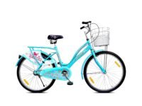 Leader Lady Star Breeze 26T Bicycle for Girls/Women with Front Basket and Integrated Carrier | Ideal for 12 + Years(26) Road Bike,Commuting Bike,Aqua Blue,Womens,Rigid,18 inches